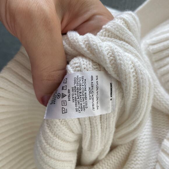 Ann Taylor Cardigan Dress Sweater Women L Cream Stretch Minimalist Capsule - Picture 3 of 8